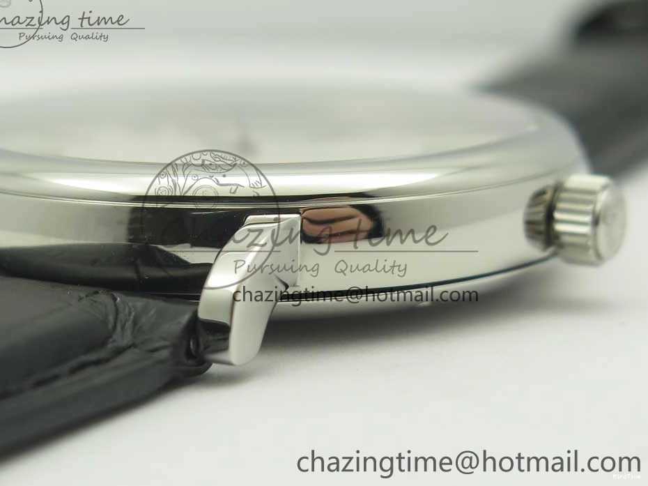 MIROTIME 0105 Supportive Portofino Automatic SS AF 1:1 Best Edition White Dial on Black Croco Leather Strap A 7184